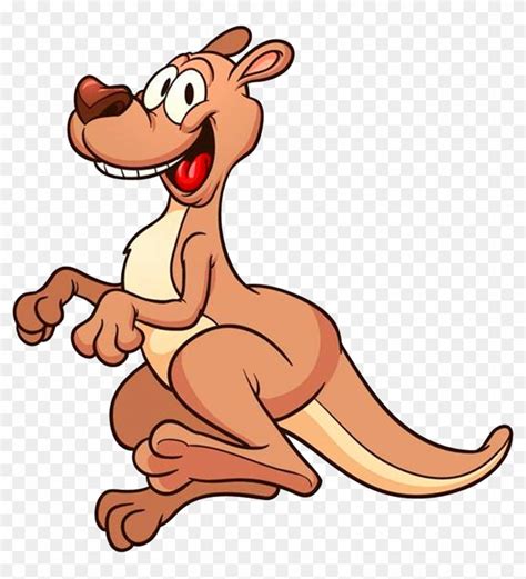 Clip Art Laughing Happy Kangaroos - Jumping Kangaroo Cartoon - Free Transparent PNG Clipart ...