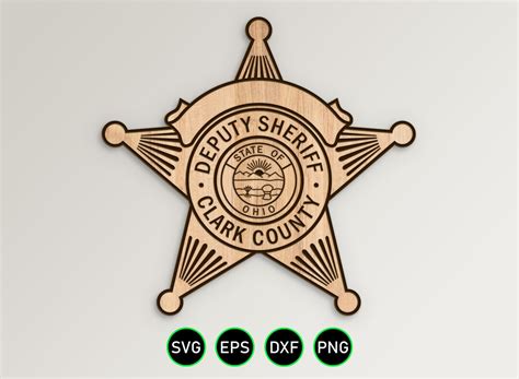 Clark County Ohio Sheriff Badge SVG, Deputy Sheriff Star Vector Clipart ...