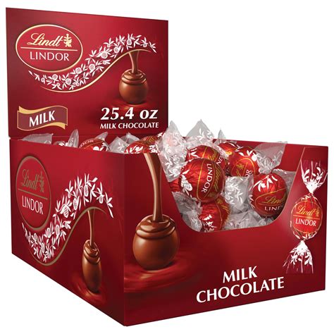 Lindt LINDOR Milk Chocolate Candy Truffles, Milk Chocolate with Smooth