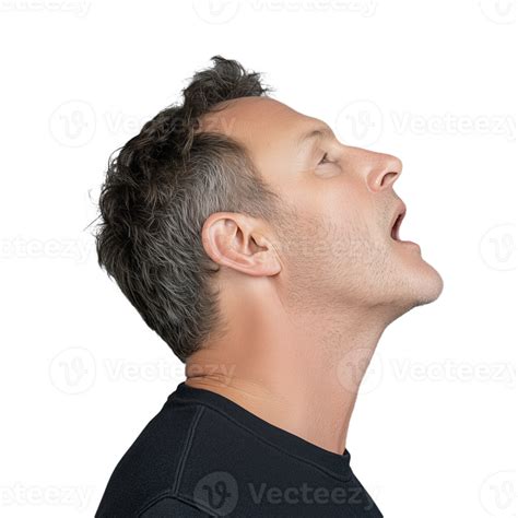 profile   thoughtful man    open mouth  transparent