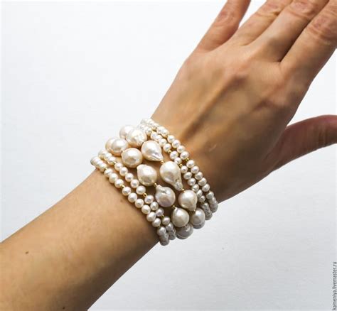 Браслет жемчужный с жемчугом Барокко и винтажным замком | Ювелирные ...