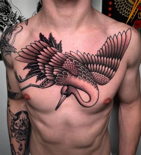 Crane Tattoo: Meaning, Symbolism, Tattoo Design & Tattoo Ideas - TATTOOGOTO