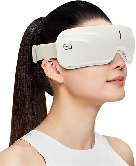 Porodo Rechargeable Eye Massager With Heat & Bluetooth Music - White