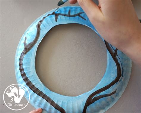 Winter Evergreen Wreath Craft | 3 Dinosaurs