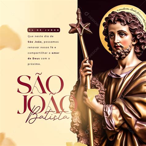 São João Batista Amor De Deus Social Media PSD Editável [download ...