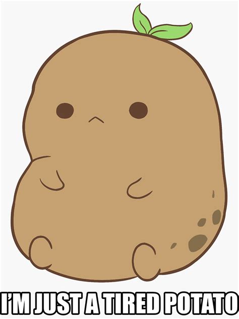 "Tired Potato Meme" Sticker for Sale by Marpil-Shop | Redbubble