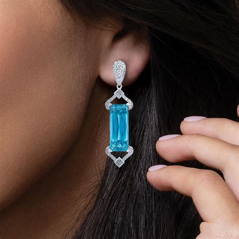 Blue Zircon Earrings | Wixon Jewelers