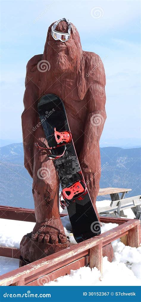 Snowman with snowboard stock image. Image of figure, yete - 30152367