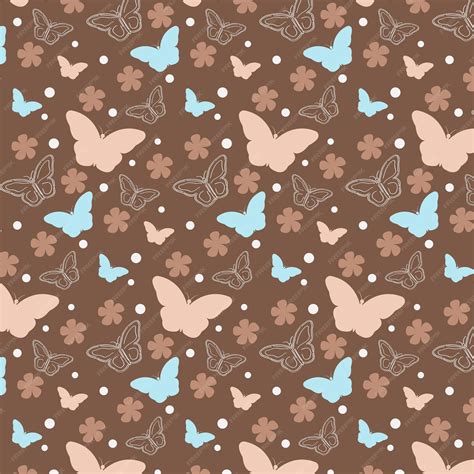 Premium Vector | Seamless pattern of a brown and blue butterfly with a