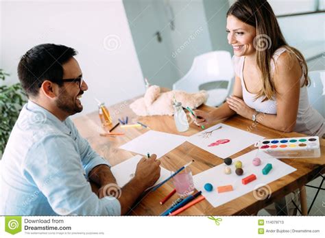 Happy Couple Having Fun Time at Home Stock Image - Image of relaxing ...