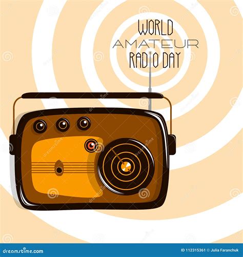 World Amateur Radio Day. Retro Radio Stock Illustration - Illustration