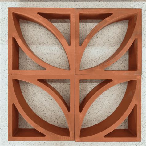 petal curve terracotta jali elegant floral inspired ventilation block