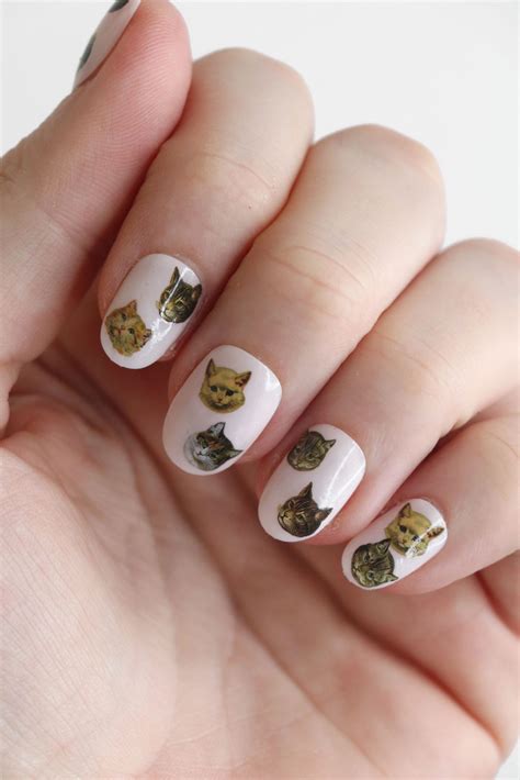 Vintage cat faces Nail Decals