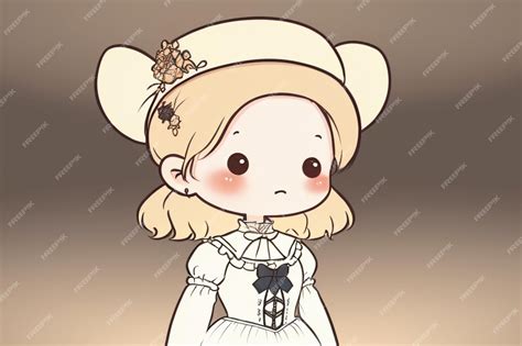 Мультфильм аниме стиль девушка персонаж рисунок фигурку простой фон ...