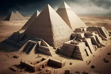 Premium Photo | The largescale construction of the pyramids can be seen ...