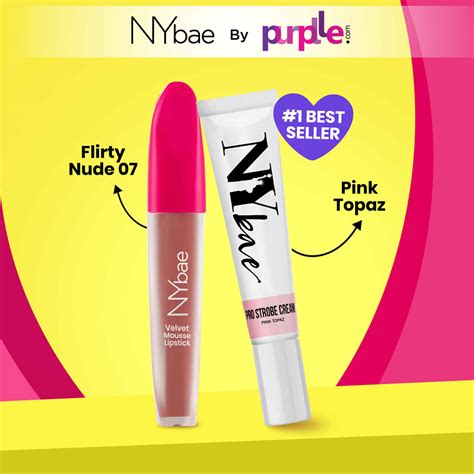 NY Bae Velvet Lip & Strobe Glow Combo | Velvet Mousse Lipstick - Flirty