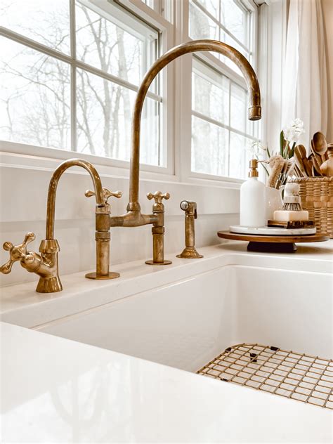 unlacquered brass kitchen faucets deb  danelle