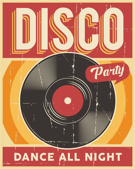 Retro Disco Dance Party Poster 13900170 Vector Art at Vecteezy