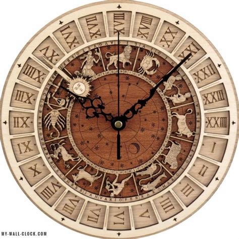 zodiac sign clock  wall clock