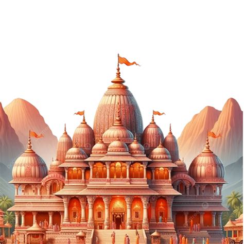 ram mandir hd png vector psd  clipart  transparent background