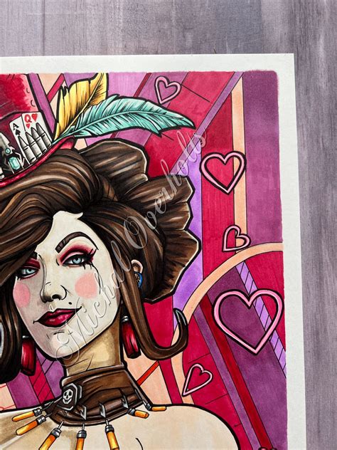 Mad Moxxi Borderlands Marker Full Color Drawing Print – Art By Michal