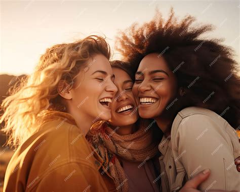 Premium Photo | A heartwarming moment of friends sharing a secret