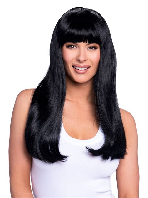 Wonderland Costume Halloween Banging Long Straight Wig for Adult, Black