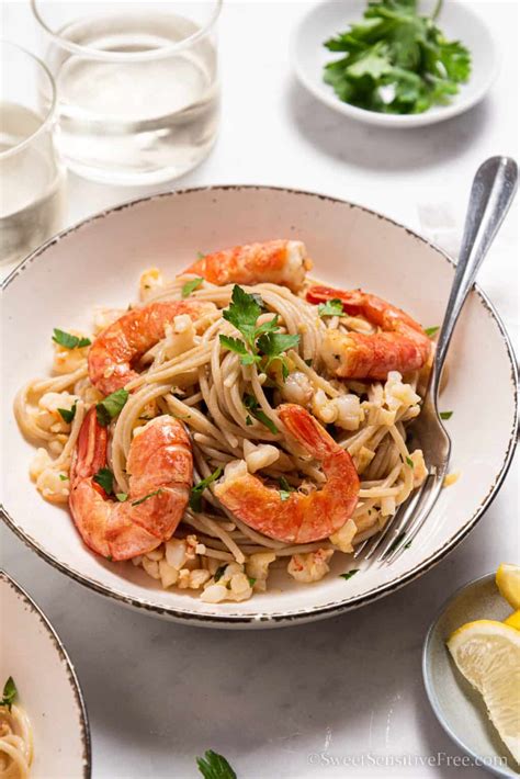 Gluten free Lemon Shrimp Pasta (Dairy free)
