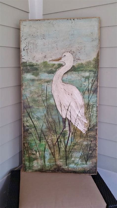 White Heron Painting at PaintingValley.com | Explore collection of ...