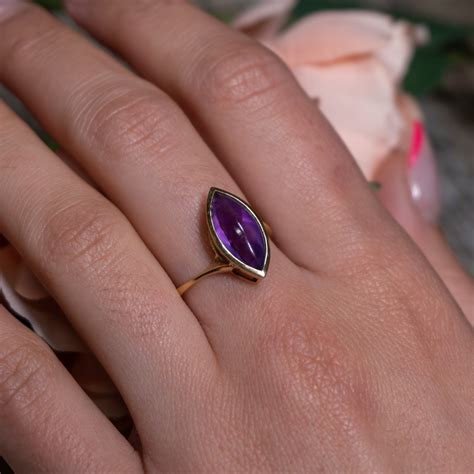 Amethyst 18K Yellow Gold Ring - The Crystal Council