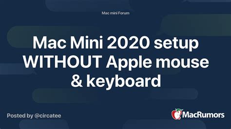 how to set up mac mini without keyboard