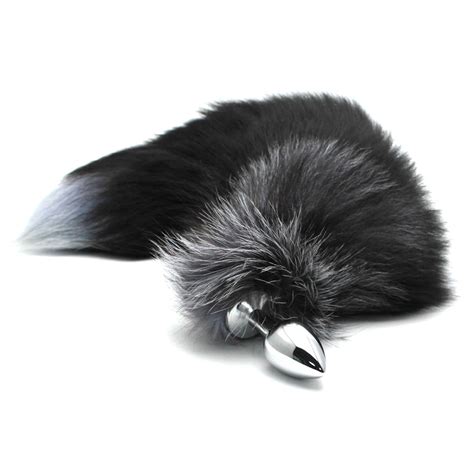 17" Stainless Steel Black Cat Tail Plug