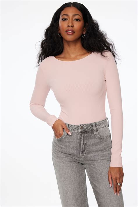 Justaucorps à manches longues et dos ouvert Skye Rose | Dynamite