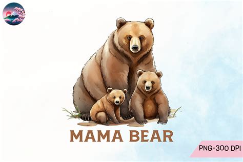 Mama Bear with Her Cubs Graphic by Cherry Blossom · Creative Fabrica