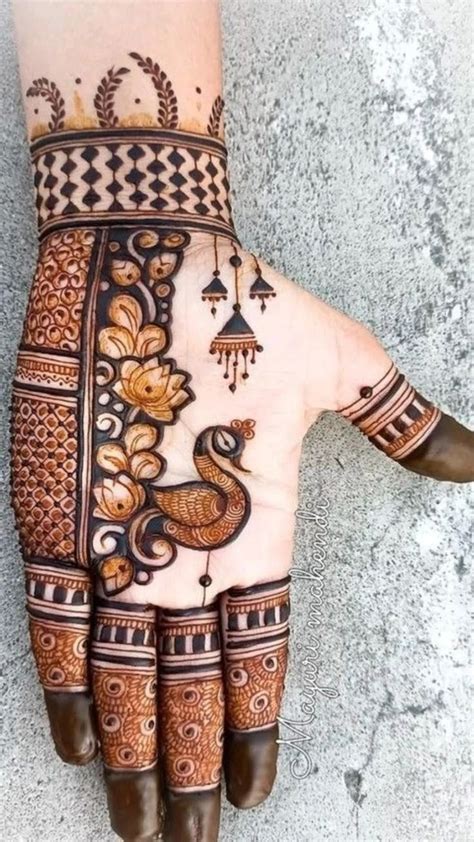 peacock design mehndi🦚 | Peacock mehndi designs, Front mehndi design ...