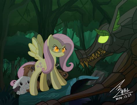 MLP Fluttershy vs Timber Wolf by 0Bluse on DeviantArt