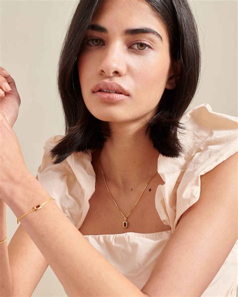 Deco Birthstone Necklace | 18k Gold Plated – EDGE of EMBER