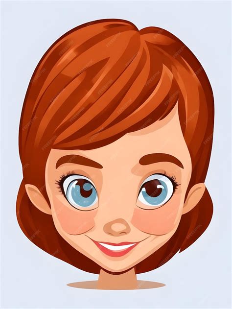 Premium Vector | Cute Cartoon Girl Face Vector Design with White Background