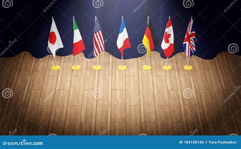 Group Of Seven Countries, G7, Highlighted In The World Map. Vector ...