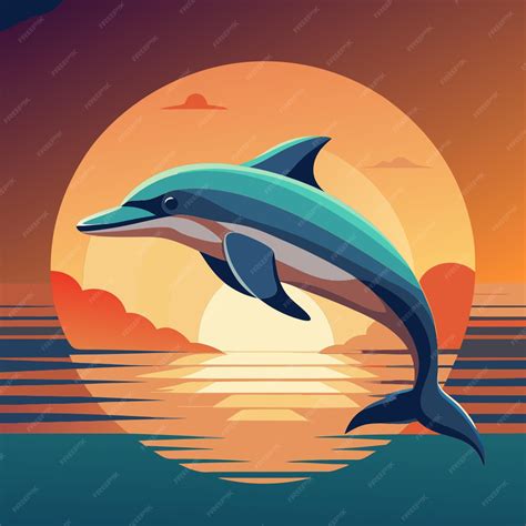Dolphin inverted swimming vector the dolphin swims upside down with its