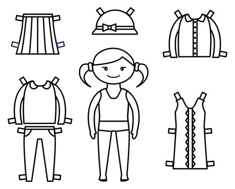 Paper Dolls To Color - 10 Free PDF Printables | Printablee