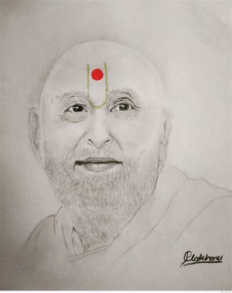 Awesome Pencil Sketch Of Pramukh Swami maharaj - Desi Painters