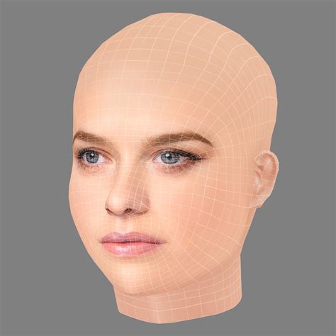 Alice Eve Head - No Hair - Low Poly Head for Game 3D Model by Nammichael