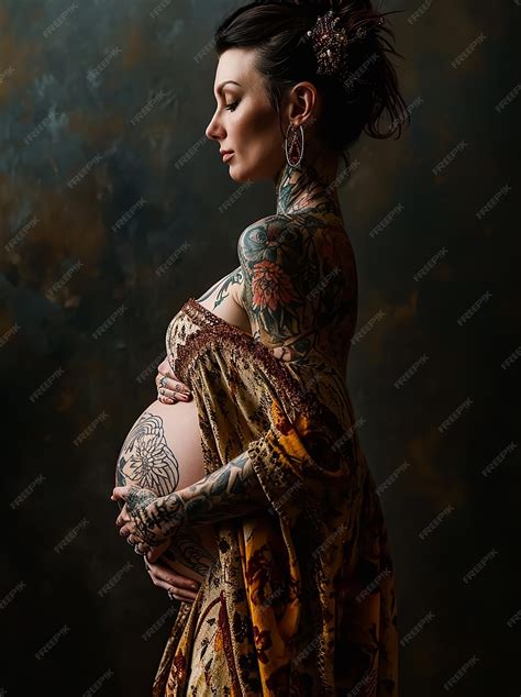 Premium Photo | Hot Sexy Tattoo Pregnant mother in fashion style