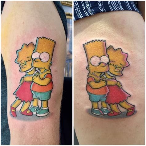 Tatuagem Bart E Lisa - Bart and LIsa Simpson tattoo by Krys. Limited availability at Salvation ...