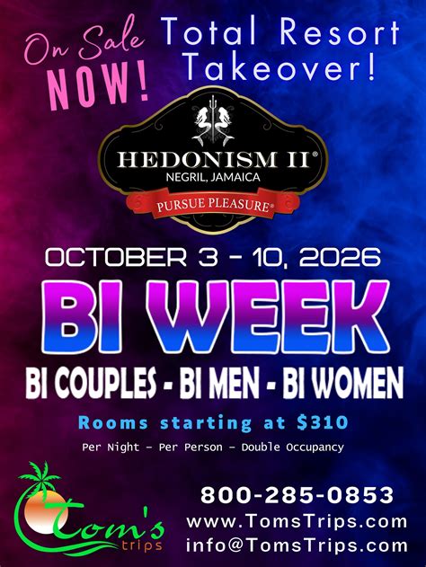 Swing - 🌈 FULL RESORT TAKEOVER! Bi Week 2026 at Hedonism II Resort 📅