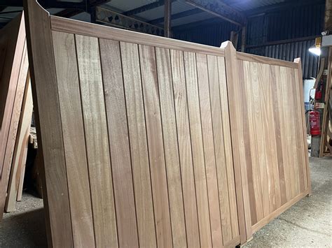 Wooden Driveway Gates New Hardwood Modern Garden Iroko or Sapele Custom ...