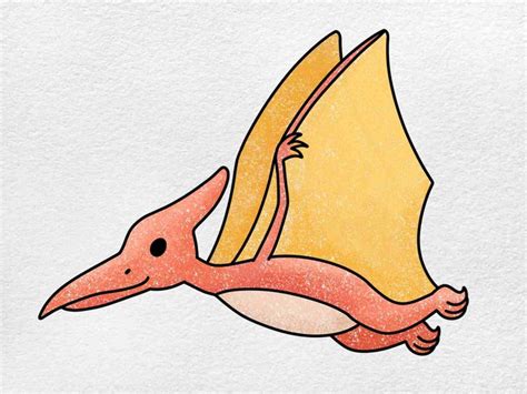 16 Pterodactyl Drawing Ideas - How To Draw Pterodactyl - DIYnCrafty