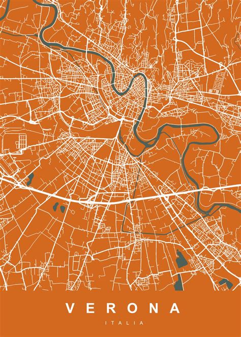 verona map italia poster picture metal print paint  urbanmaps