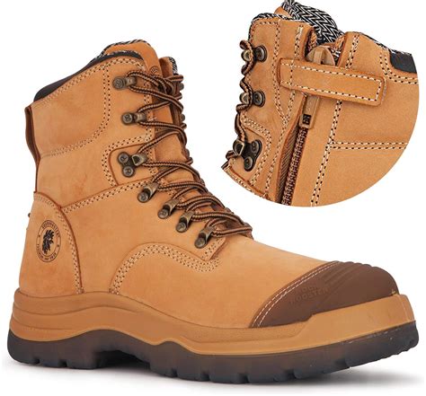 Amazon.com: ROCKROOSTER Kimberly Zipper Work Boots for Men, 7 inch ...